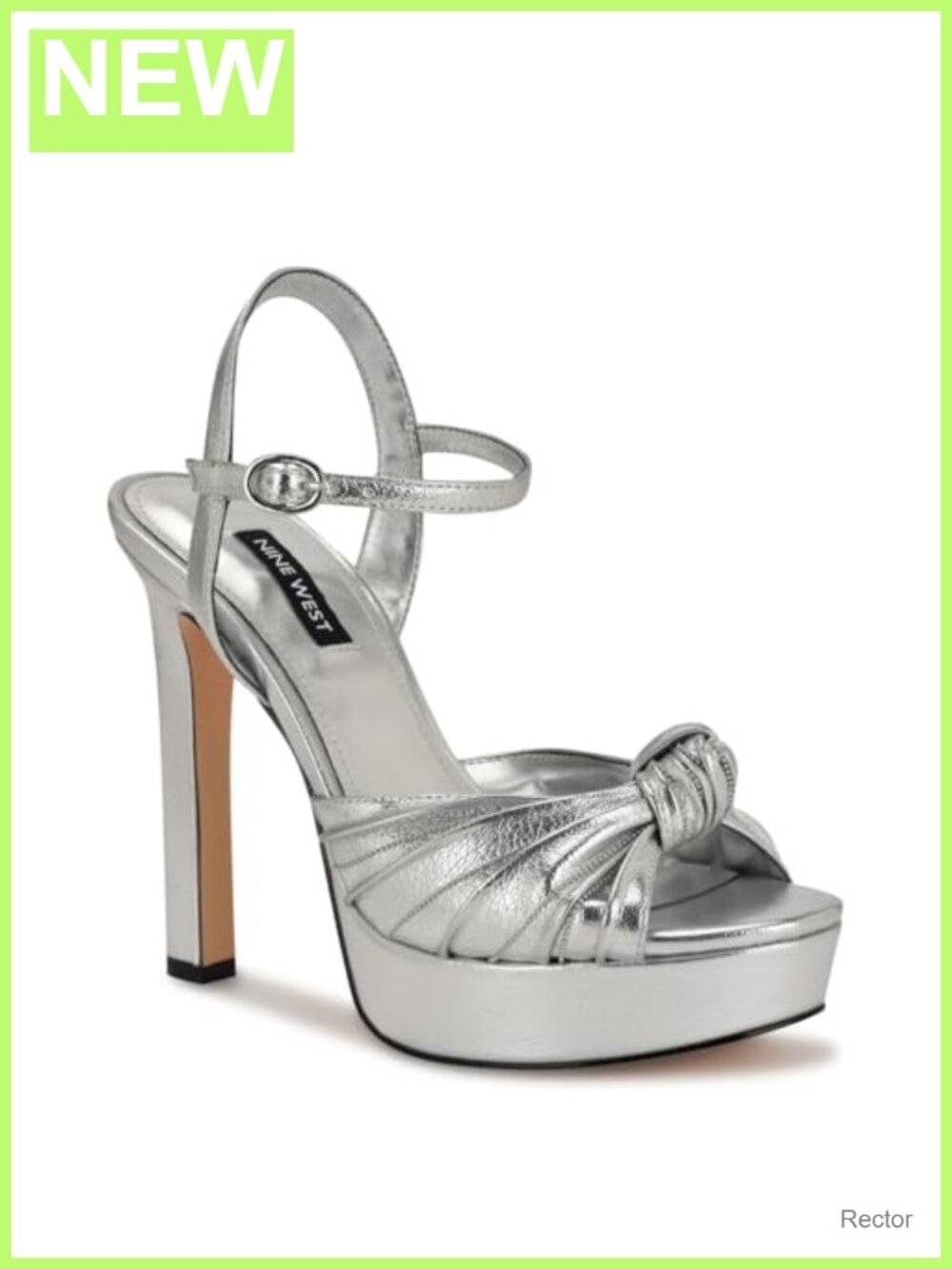 Nine West Winne Heeled Sandals Platform Stiletto Ankle Strap Faux Leather Open